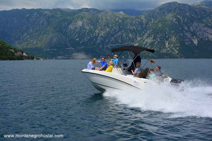 Speed boat ride in Kotor Bay