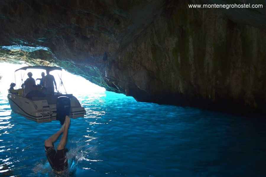 swimming in the blue cave