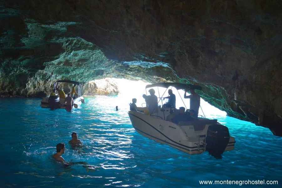 swimming in the blue cave