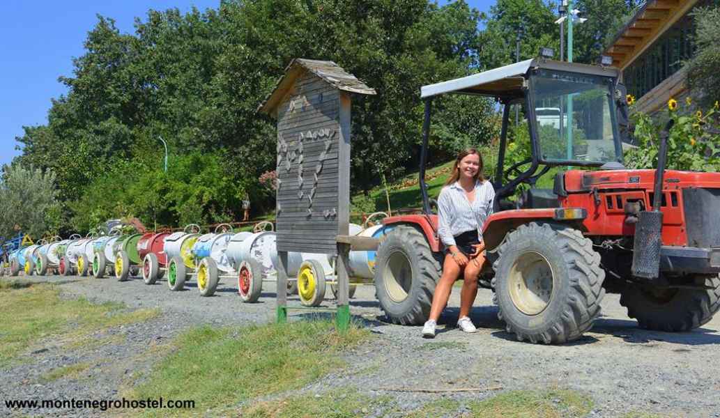 tractor-trailer on the farm