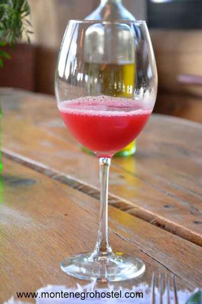 welcome drink - pomegranate juice
