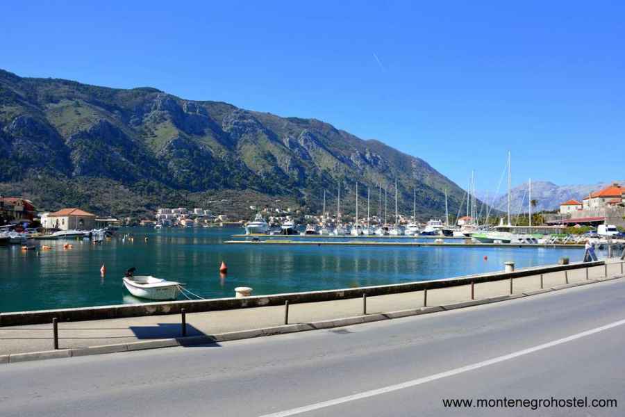 Port of is Kotor next to the old town of Kotor