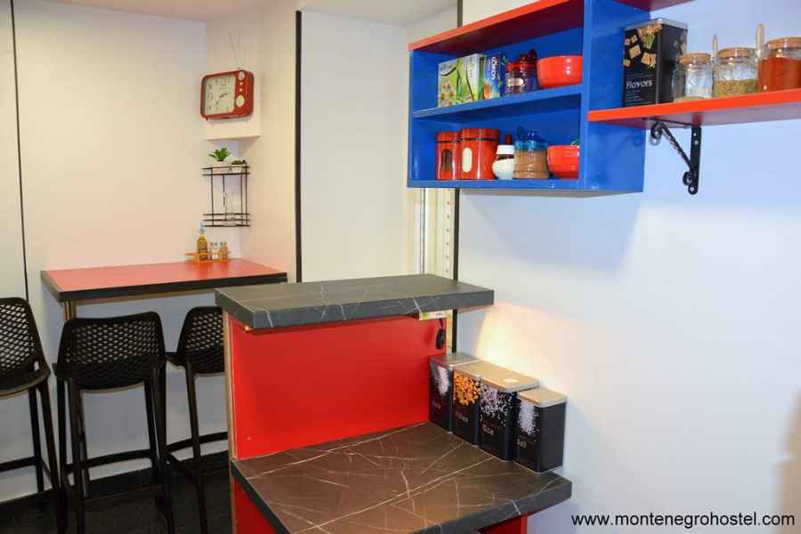 kitchen in the 8-bed dorm room