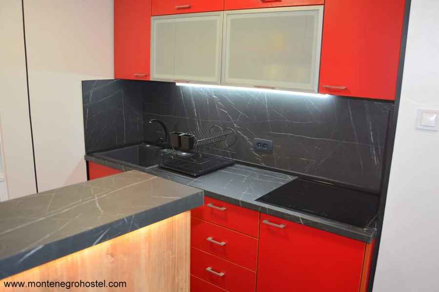 kitchen in the 8-bed dorm room