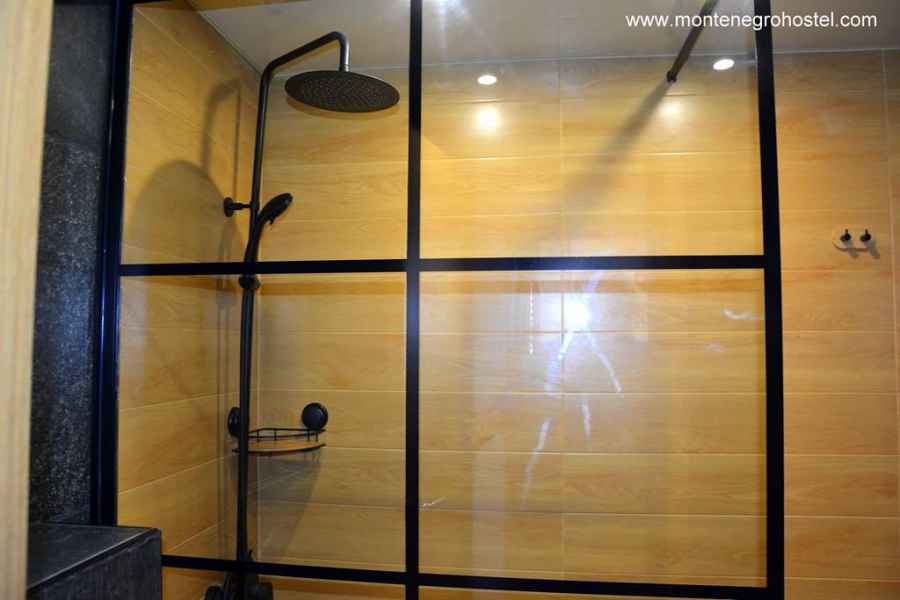 bathroom in the 8-bed dorm room