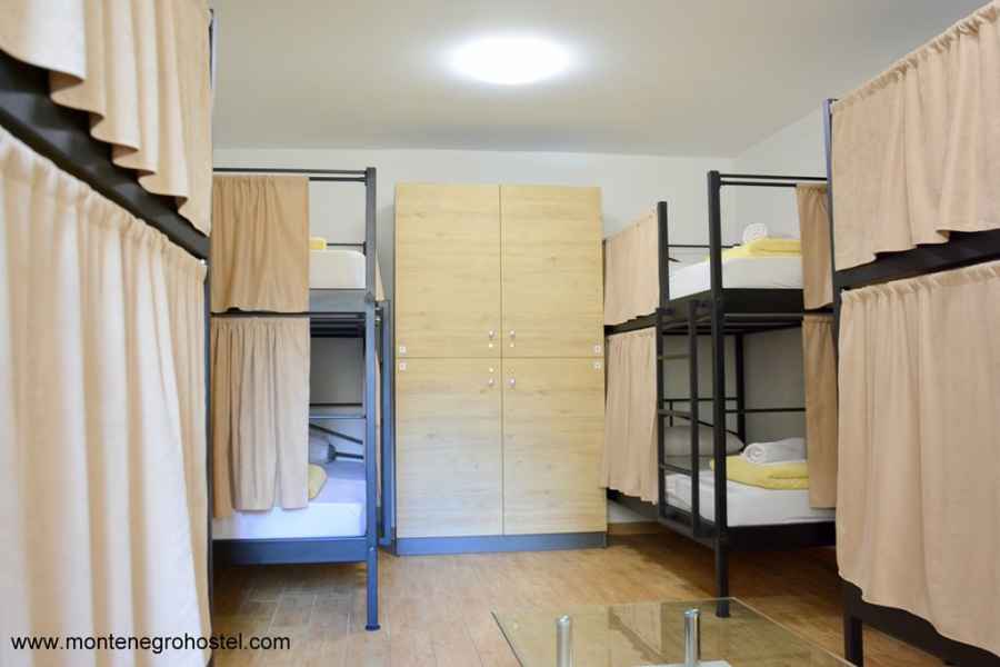8-bed dorm room