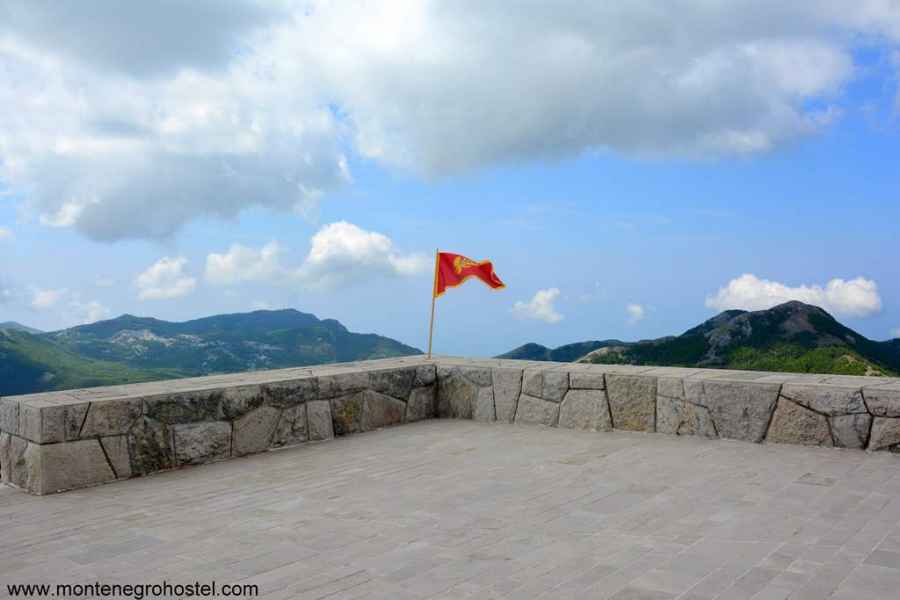 Montenegrin flag at Njegos mausolum