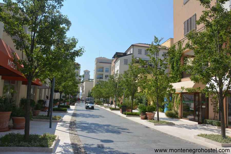 The main street in Porto Montenegro